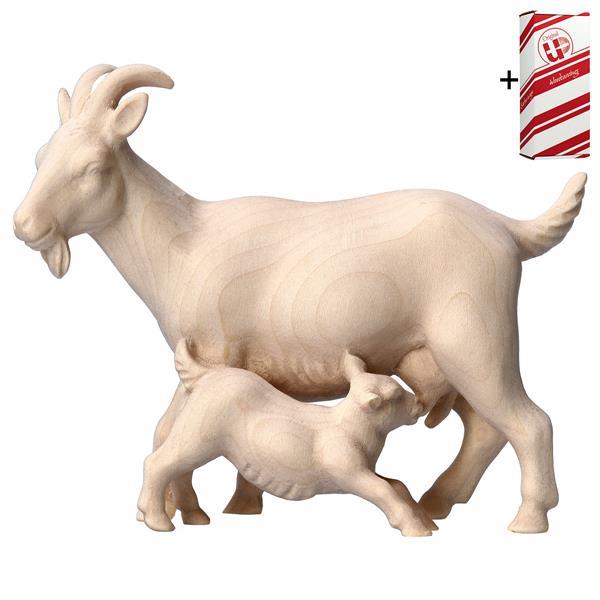 CO Goat with kid + Gift box - Natural