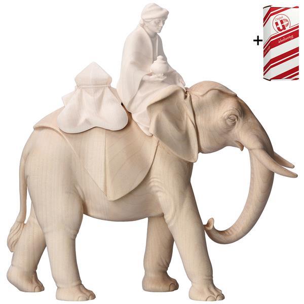 CO Elefante de pie + Caja regalo - Natural