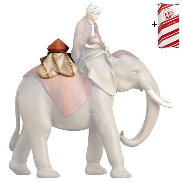 RE Silla adorno para elefante de pie + Caja regalo - Coloreado