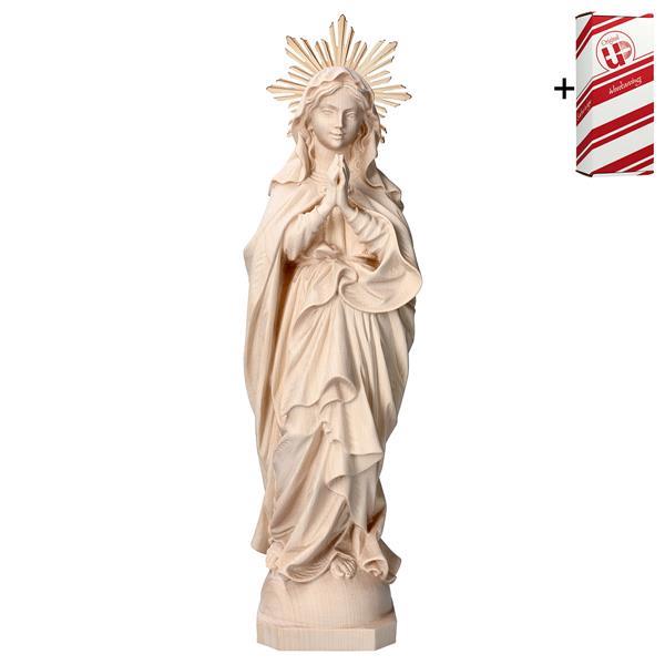 Nuestra Señora de la Inmaculada Concepcion con Aureola + Caja regalo - Natural