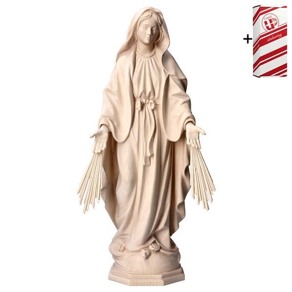 Nuestra Señora Milagrosa con rayos + Caja regalo - Natural