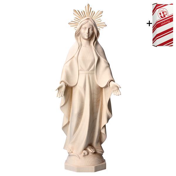 Nuestra Señora Milagrosa Moderna con Aureola + Caja regalo - Natural
