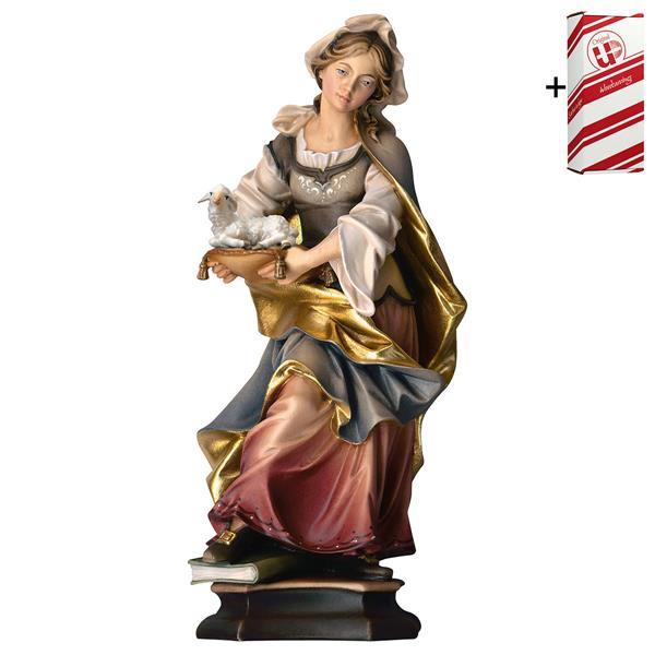 S. Agnes de Roma con cordero + Caja regalo - Coloreado