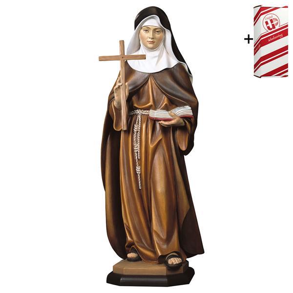 S. Angela de Foligno con cruz + Caja regalo - Coloreado