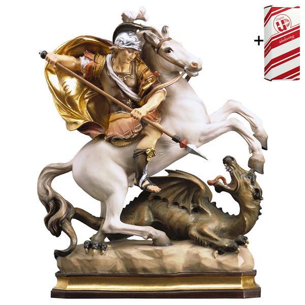 S. Jorge en caballo con dragón + Caja regalo - Coloreado