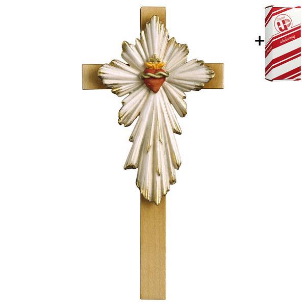 Cruz Sagrado Corazón Jesús + Caja regalo - Coloreado