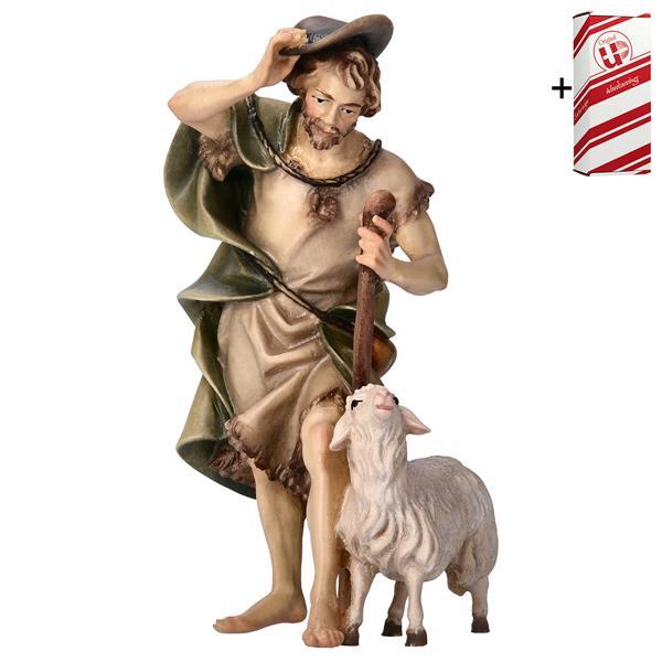 UL Pastor con bastón y oveja + Caja regalo - Coloreado