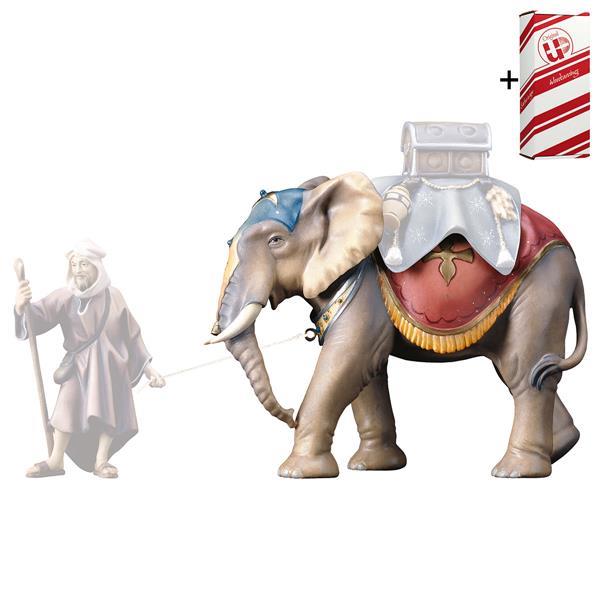 UL Elefante de pie + Caja regalo - Coloreado