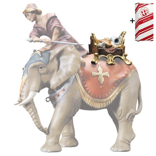UL Silla adorno para elefante de pie + Caja regalo - Coloreado