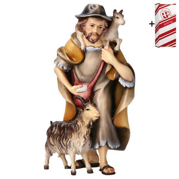 UL Pastor con dos cabras + Caja regalo - Coloreado