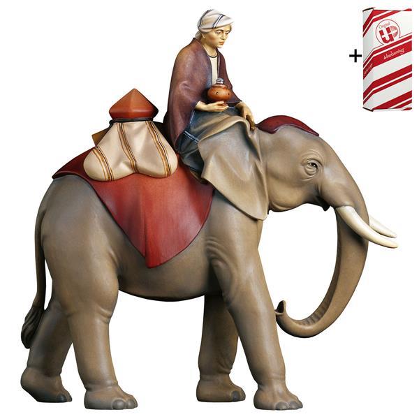 SA Groupe d éléphants avec selle à bijoux 3 Parties + Coffret cadeau - Couleur