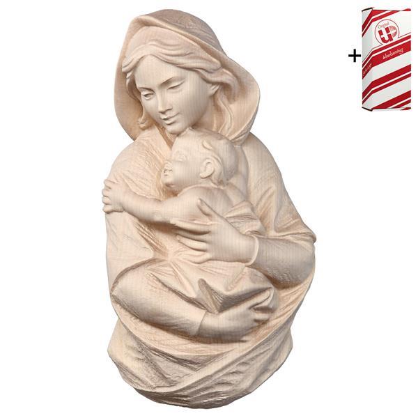 Buste de la Vierge à l enfant à suspendre + Coffret cadeau - Naturel