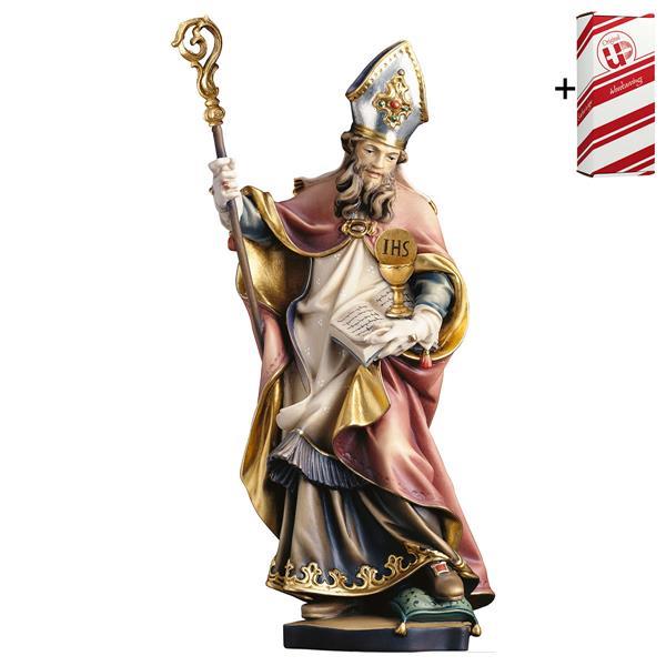 St. Norbert de Xanten avec calice et hostie + Coffret cadeau - Couleur