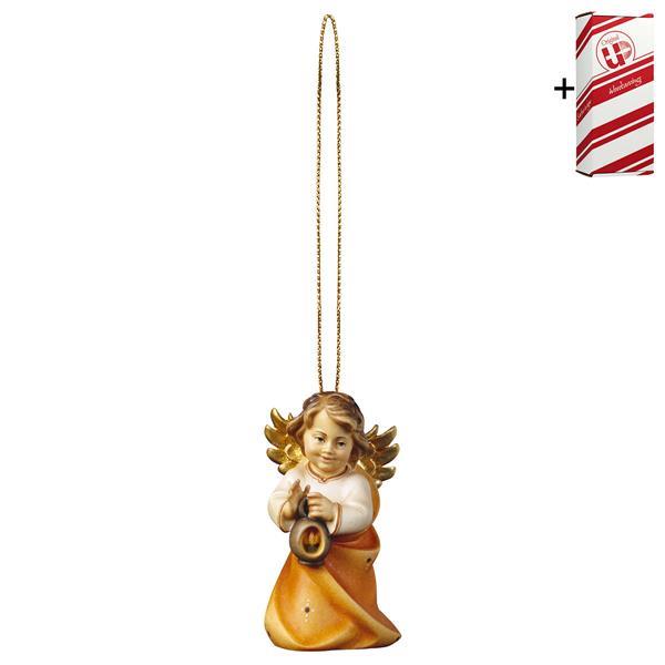 Ange Cœur avec lanterne avec fil de or + Coffret cadeau - Couleur