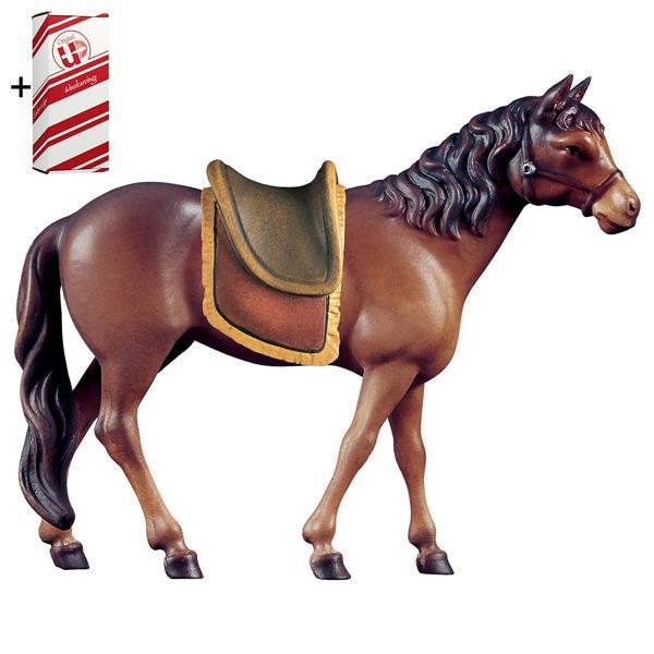Cavallo marrone con sella + Box regalo - Colorato