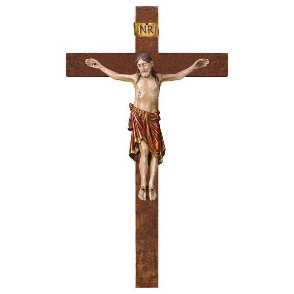 Crocifisso Romanico Croce diritta - Oro Zecchino Antico