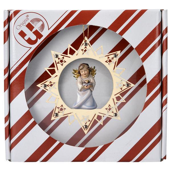 Angelo Cuore con cuore Stella Stelline Crystal + Box regalo - Colorato