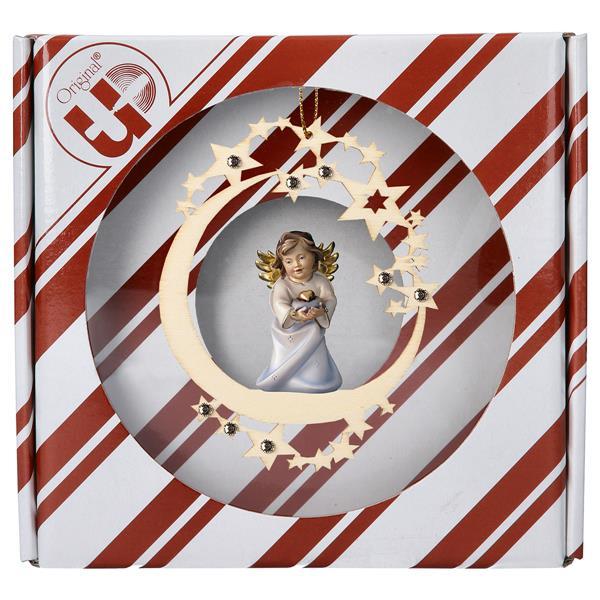 Angelo Cuore con cuore Stella Luna Crystal + Box regalo - Colorato